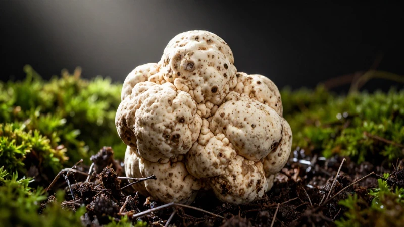 Trufas: definición, propiedades y conceptos sobre hongos 5 Hongo blanco en detalle, luz dramática y naturaleza intensa