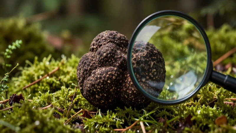 Trufas: definición, propiedades y conceptos sobre hongos 3 Trufa en musgo, detalle fotográfico hiperrealista