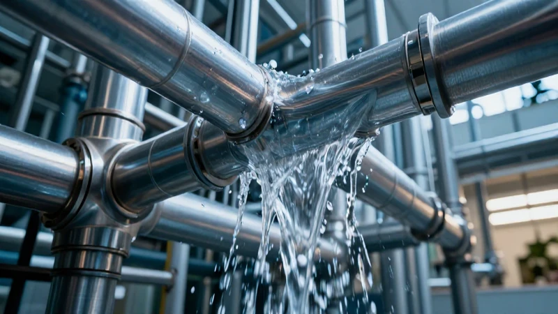 Cinematográfico detalle de agua y tuberías