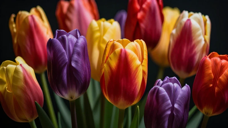 Tulipán: Qué es, características y usos en la medicina 3 Tulipanes vibrantes en estudio botánico profesional