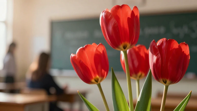 Tulipán: Qué es, características y usos en la medicina 7 Tulip rojo vibrante con luz matutina