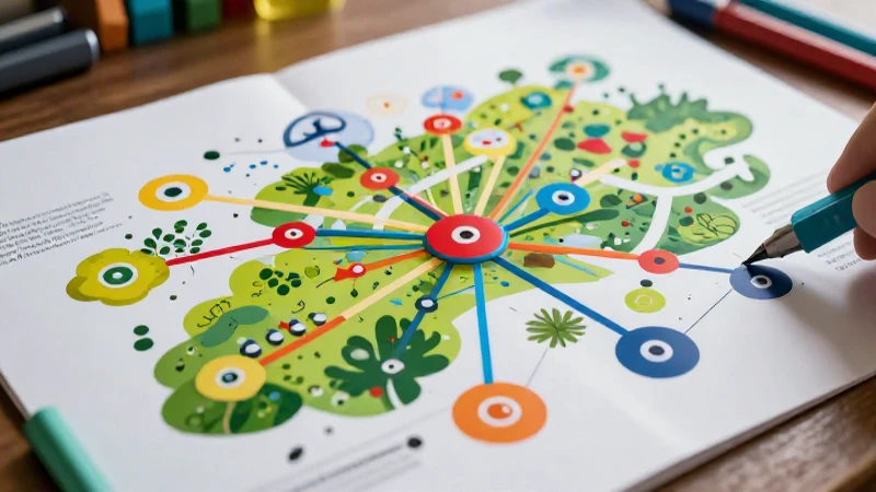 Mapa visual de aprendizaje vibrante y detallado