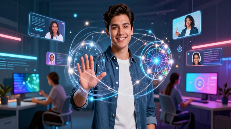 Joven mexicano en inmersión digital avanzada