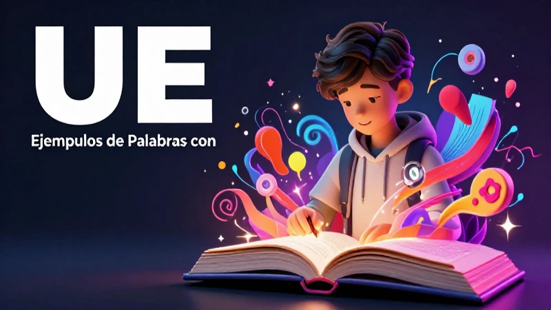 100 Ejemplos de Palabras con UE: ¡Amplía tu vocabulario! 7 Ilustración educativa de vocabulario avanzado
