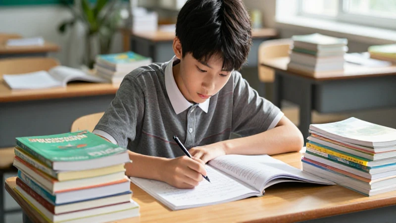 Estudiante concentrado en escritorio moderno