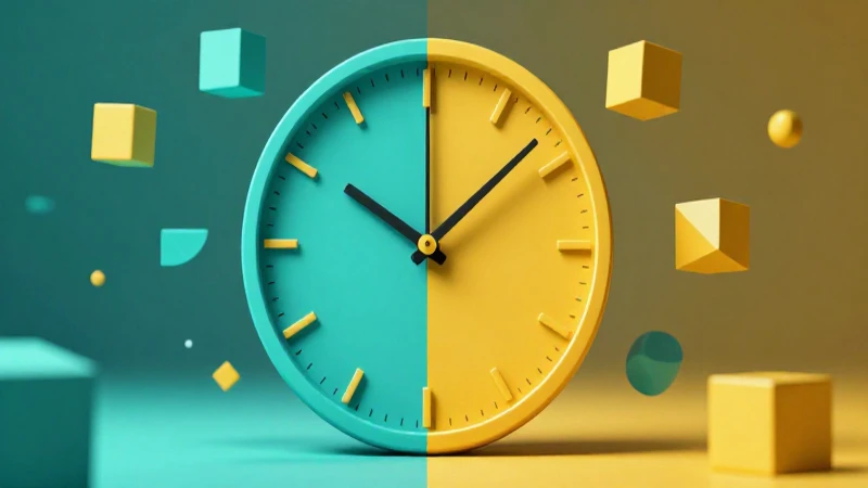 Reloj conceptual de fracción en diseño educativo moderno
