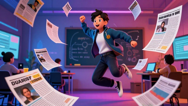 Estudiante creativo con narrativa visual moderna