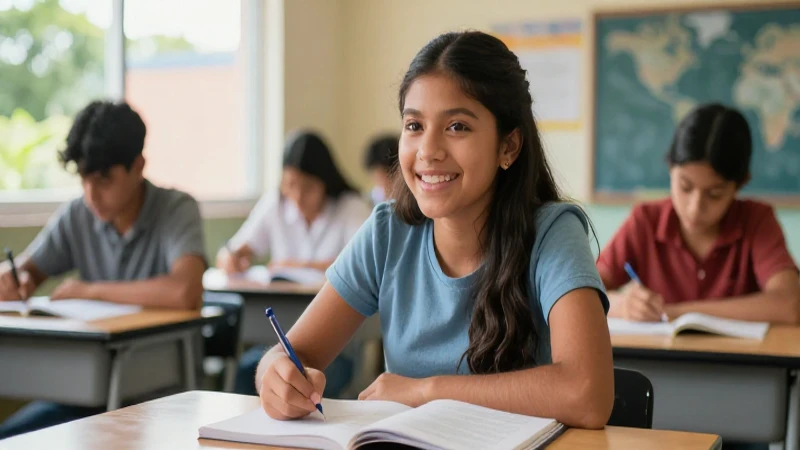 UNICEF en Guatemala: Funciones y Objetivos Clave Explicados 3 Estudiante guatemalteco sonriente aprende en aula moderna