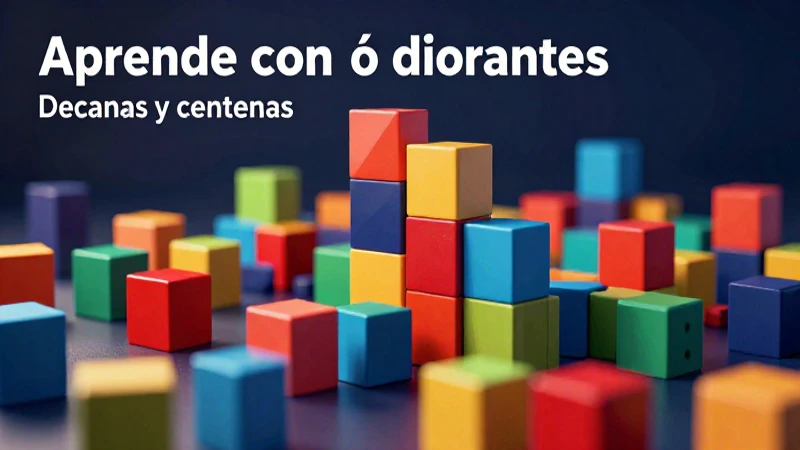 Aprende con colores vibrantes: unidades, decenas y centenas 4 Bloques coloridos representan el concepto de centenas