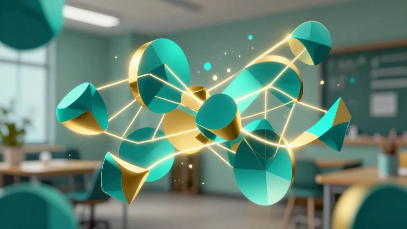 Unión de Conjuntos: 20 Ejemplos Prácticos Esenciales 19 Geometría abstracta vibrante en ambiente educativo moderno