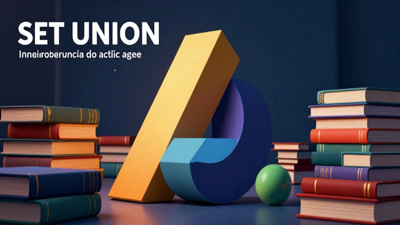 Unión de Conjuntos: 20 Ejemplos Prácticos Esenciales 13 Ilustración profesional de libros académicos modernos