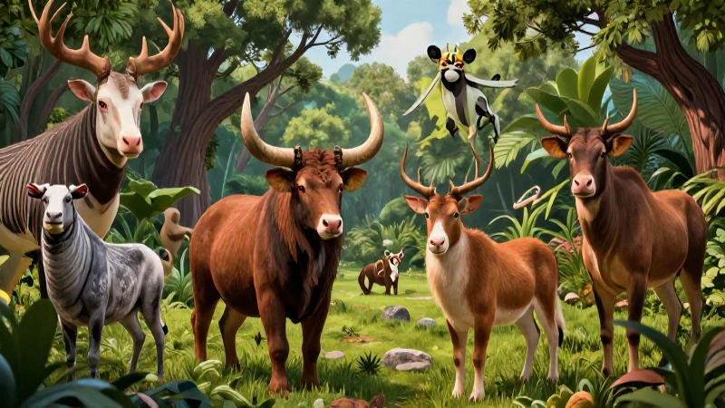 Unión de Conjuntos: 20 Ejemplos Prácticos Esenciales 7 Animales estilizados en naturaleza mexicana vibrante
