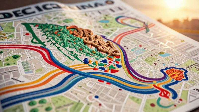 Mapa vibrante de ciudad mexicana conectada y moderna