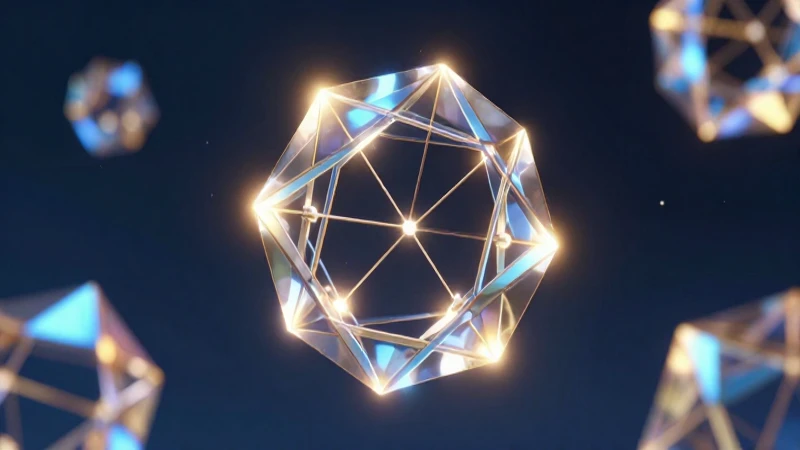 Geometría lógica brillante en tonos azul y oro