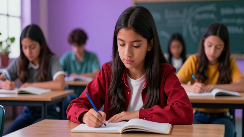 Estudiante motivado estudiando con estética moderna y vibrante