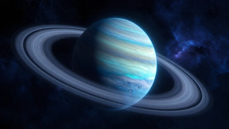 Gigante de hielo Urano, realista y vibrante, en espacio