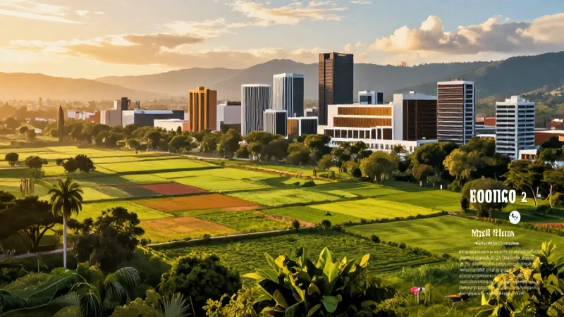 Paisaje dinámico fusiona modernidad con campos rurales
