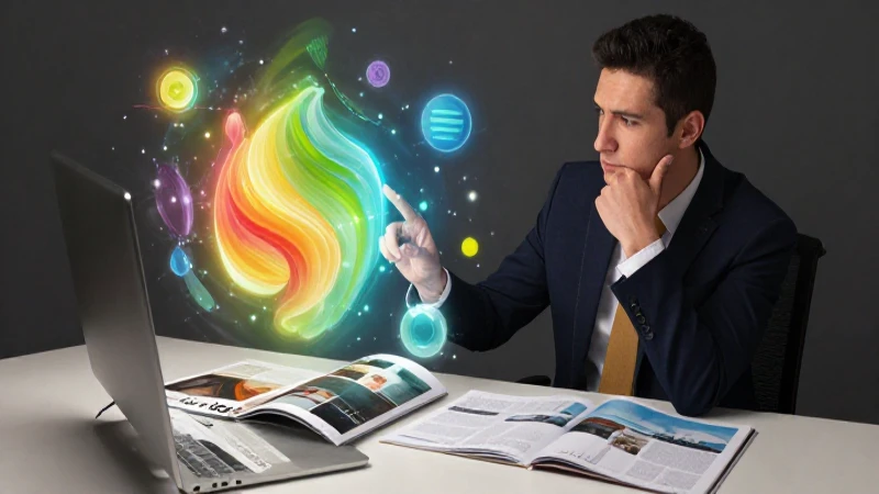 Profesional interactúa con interfaz abstracta en calidad premium