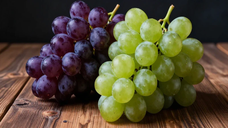 Cuáles son la definición, beneficios y concepto de la uva 3 Uvas vibrantes en mesa rústica con iluminación profesional