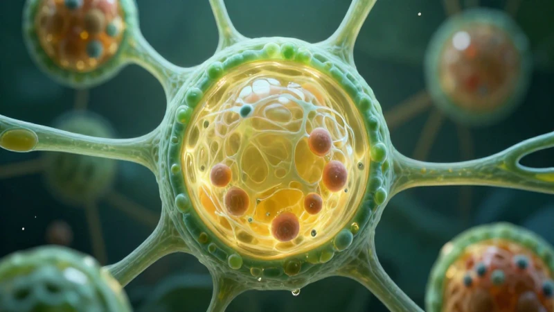 Célula vegetal vibrante con gran vacuola