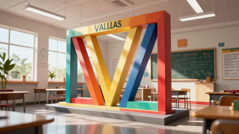 Aula mexicana moderna con luz geométrica