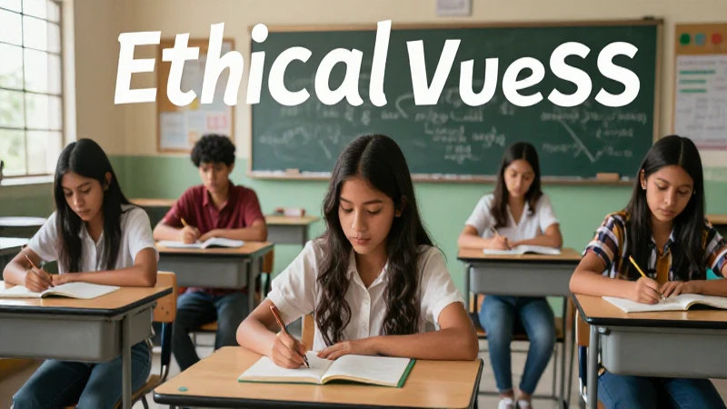 Aula mexicana dinámica con valores y luz ética