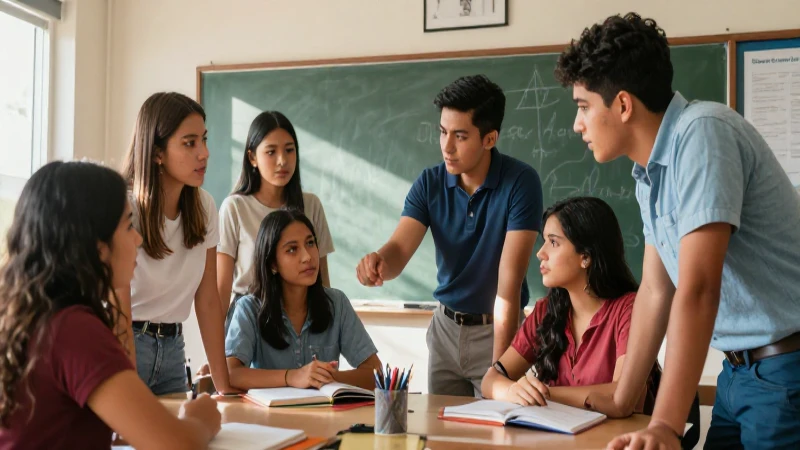 Jóvenes mexicanos colaboran en aula moderna