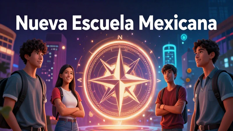Ilustración vibrante de estudiantes mexicanos educativos