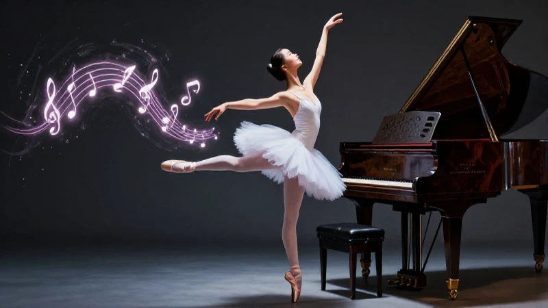 Bailarina elegante y mágica en pose dramática