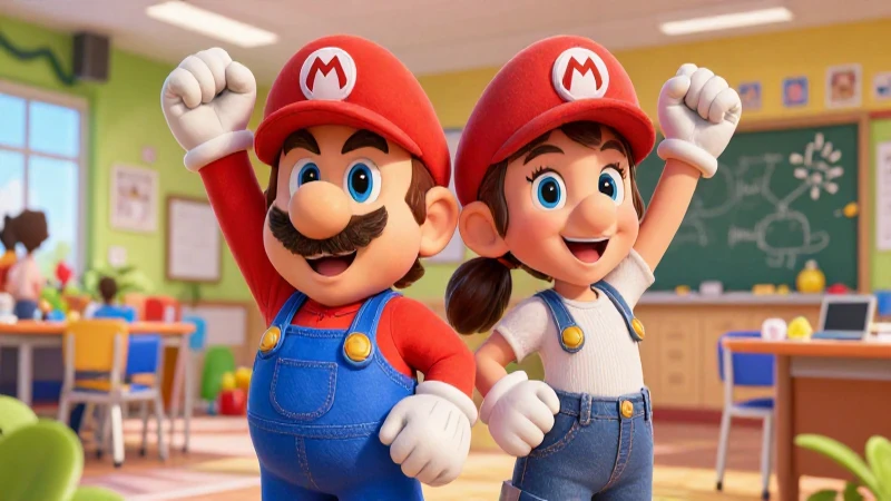 Mario y Ela alegres en aula mexicana
