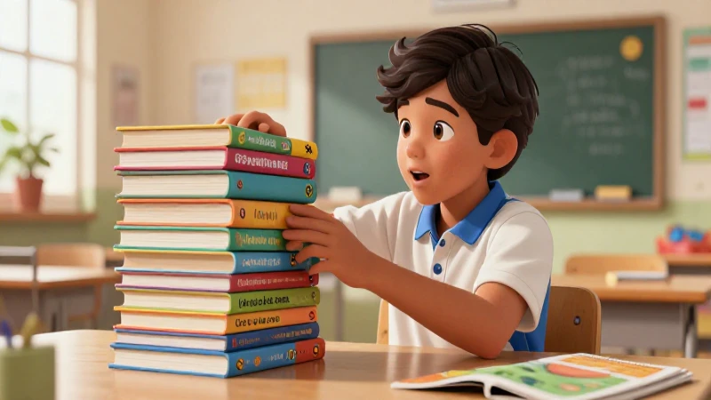 Listos para jugar con Mario y Ela en el capítulo 10 5 Estudiante joven con libros vibrantes en un aula