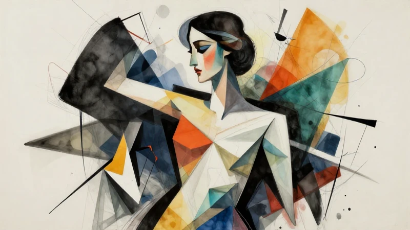 Figura moderna abstracta y dinámica en alto contraste