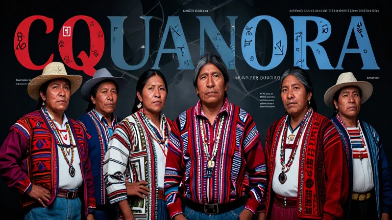 Indígenas ecuatorianos vibrantes en ilustración editorial