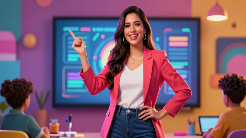 Vedette: Tipos, características y usos que debes conocer 4 Presentador mexicano dinámico en entorno educativo vibrante