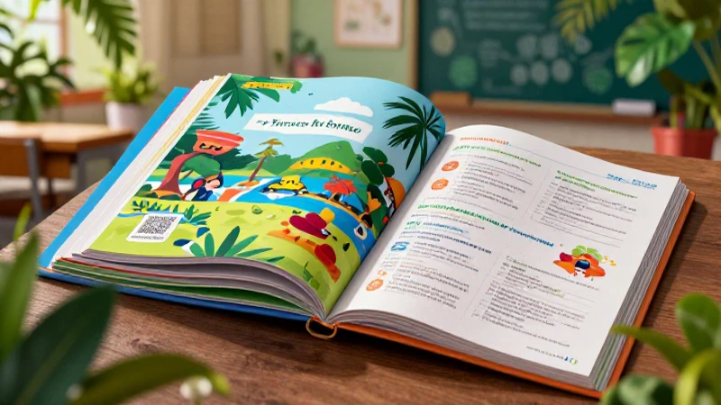 Libros de escuela en clase tropical mexicana