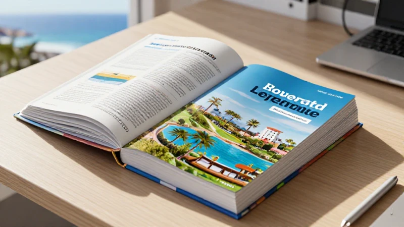 Libros realistas en escritorio con vista al mar