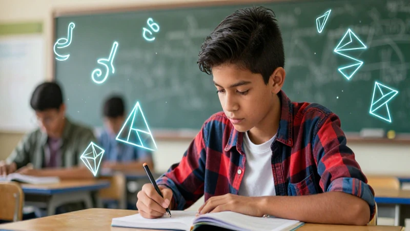 Estudiante mexicano vibrante, enfocado en el aprendizaje