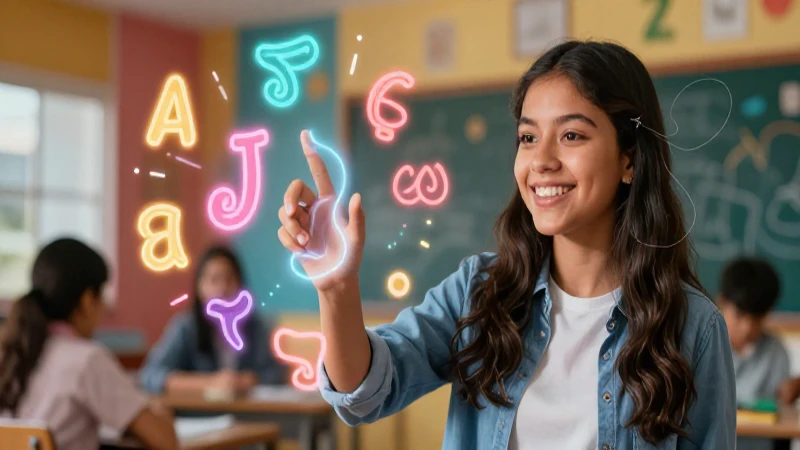 Verbo Infinitivo Ejemplo: 100 Ejemplos Claros y Prácticos 3 Estudiante sonríe con símbolos educativos dinámicos
