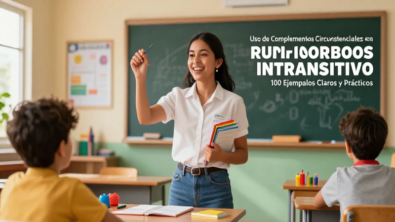 Verbo Intransitivo: 100 Ejemplos Claros y Prácticos 7 Maestra mexicana enseña gramática en un aula vibrante
