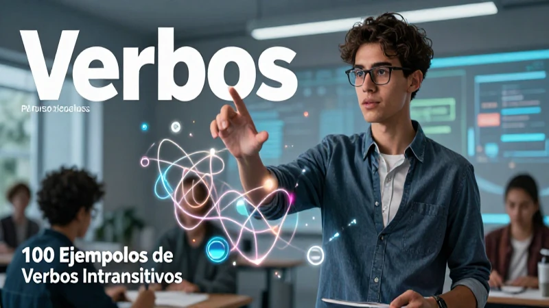 Portada educativa sobre verbos intransitivos