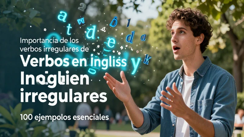 Atractiva portada educativa sobre verbos irregulares