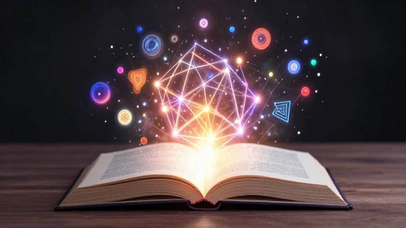 Libro luminoso y conocimiento en vibrante diseño académico