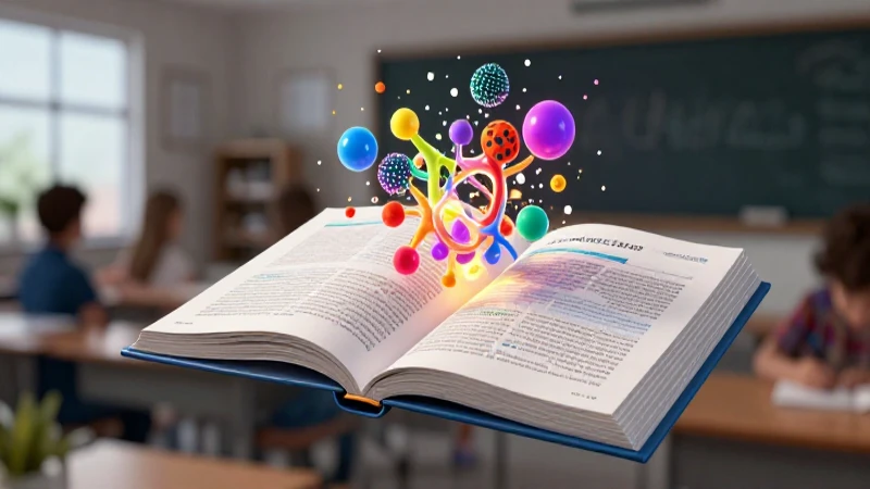 Ilustración 3D vibrante de gramática flotante