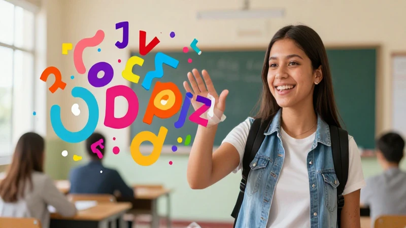 Estudiante mexicano creativo con glifo vibrante y luces dinámicas