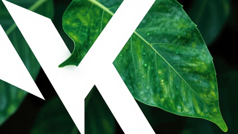 Portada educativa moderna con hojas verdes dinámicas