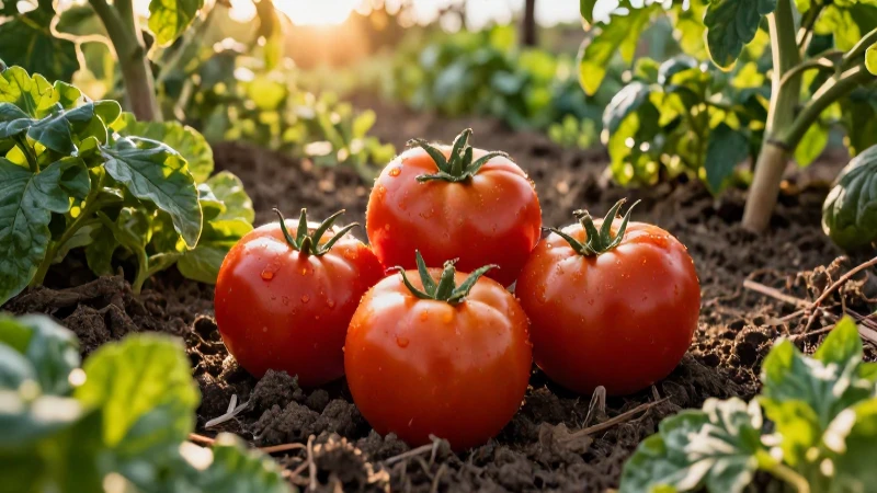 Verduras: Qué son, propiedades y diferencia con hortalizas 8 Tomates y vegetales vibrantes bajo luz dorada