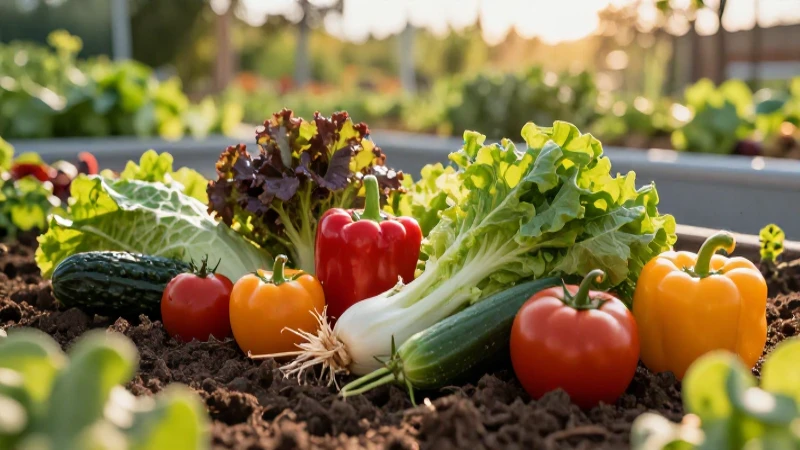 Verduras: Qué son, propiedades y diferencia con hortalizas 7 Vegetales vívidos en jardín educativo, luz dorada