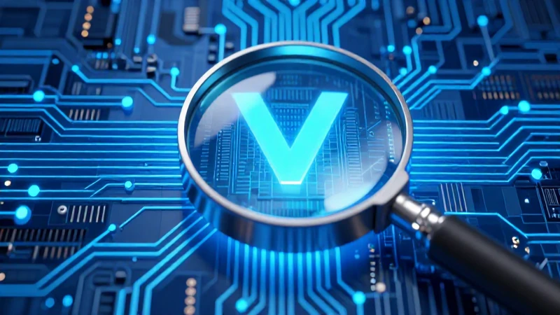 Ilustración digital de matriz azul vibrante