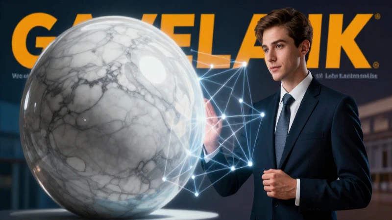 Joven académico con esfera geométrica holográfica