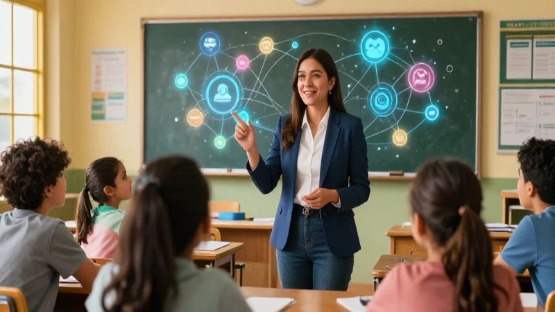 Maestra moderna mexicana con estética digital